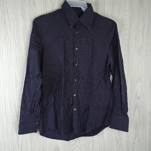 Hugo Boss Button down large purple and black button down Fitted Long Sleeve